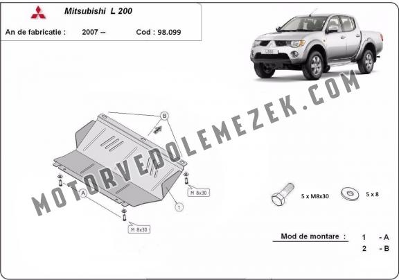 Acél hütő védőlemez Mitsubishi L 200
