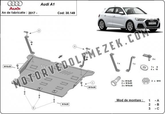 Acél motor, kapcsolószekrény, hűtő védőlemez Audi A1