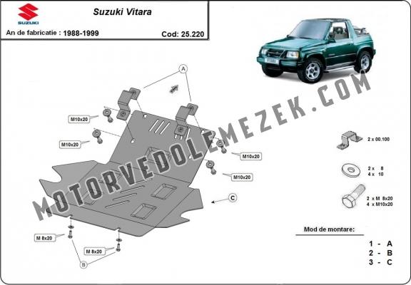 Acél motor, hütő védőlemez Suzuki Vitara