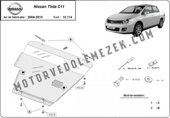 Acél motor, kapcsolószekrény, hütő védőlemez Nissan Tiida
