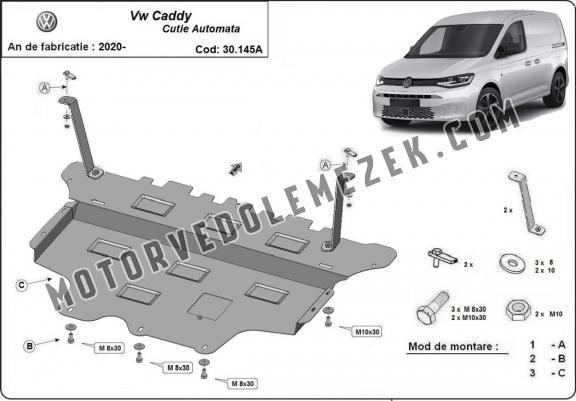 Acél motor, sebbeségváltó, hütő, első lökhárító védőlemez VW Caddy