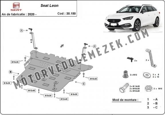 Acél motor, kapcsolószekrény, hütő védőlemez Seat Leon