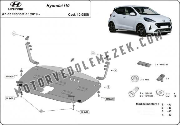 Acél motor, kapcsolószekrény, hütő védőlemez Hyundai i10