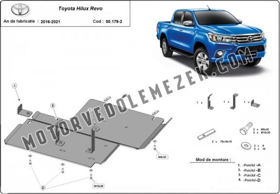 Acél differenciálmű, részecskeszürő védőlemez  Toyota Hilux Revo