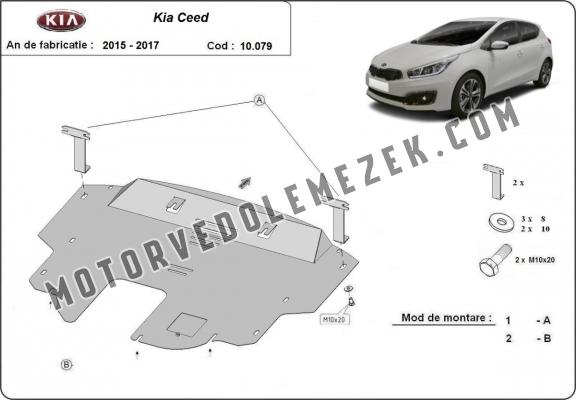 Acél motor, kapcsolószekrény, hütő védőlemez Kia Ceed
