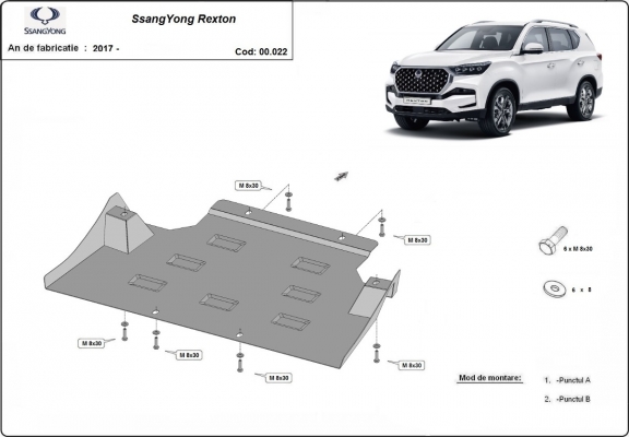 Acél kapcsolószekrény védőlemez SsangYong Rexton