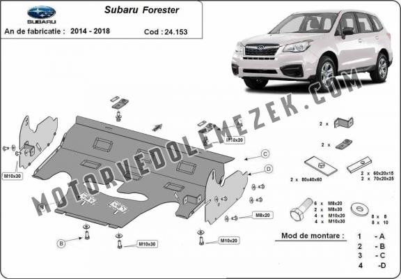 Acél motor, hütő védőlemez Subaru Forester 4