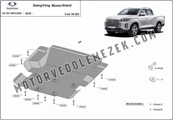 Acél motor, hütő védőlemez Ssangyong Musso Grand