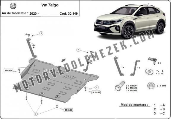 Acél motor, sebbeségváltó, hütő, első lökhárító védőlemez VW Taigo