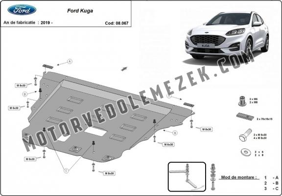 Acél motor, sebbeségváltó, hütő, első lökhárító védőlemez Ford Kuga