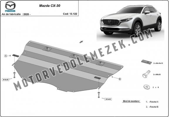 Acél motor, kapcsolószekrény, hütő védőlemez Mazda CX-30