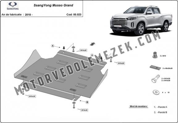 Acél kapcsolószekrény védőlemez Ssangyong Musso Grand
