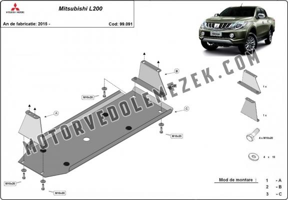 Acél üzemanzagtartály védőlemez Mitsubishi L 200