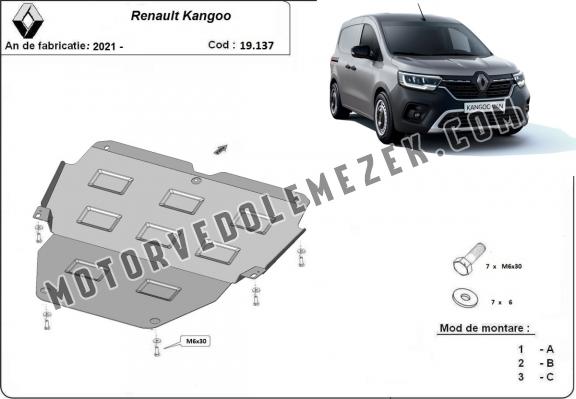 Acél motor, kapcsolószekrény védőlemez Renault Kangoo