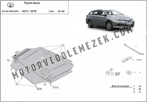 Acél motor, kapcsolószekrény, hütő védőlemez Toyota Auris