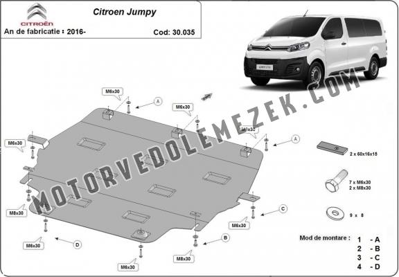 Acél motor, kapcsolószekrény, hütő védőlemez Citroen Jumpy