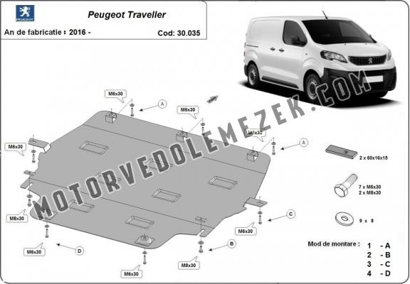 Acél motor, kapcsolószekrény, hütő védőlemez Peugeot Traveller