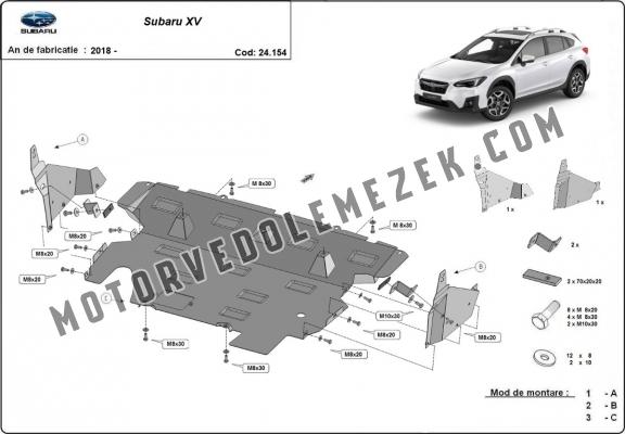 Acél motor, hütő védőlemez  Subaru XV