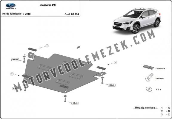 Acél kapcsolószekrény védőlemez Subaru XV