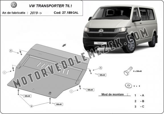 Galvanizált Acél motor, sebbeségváltó, hütő, első lökhárító védőlemez Volkswagen Transporter