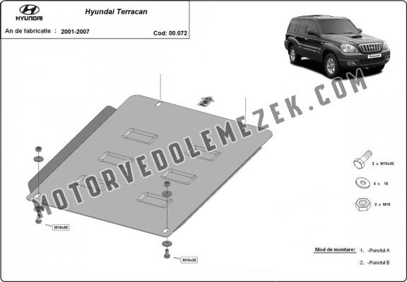 Acél kapcsolószekrény védőlemez Hyundai Terracan