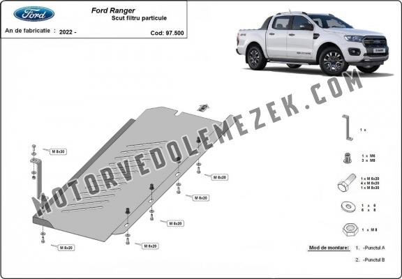 Acél részecskeszürő védőlemez Ford Ranger