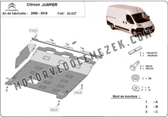 Acél motor, kapcsolószekrény, hütő védőlemez Citroen Jumper