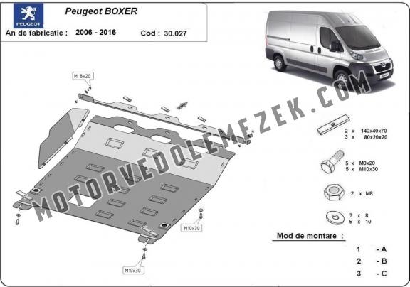 Acél motor, kapcsolószekrény védőlemez Peugeot Boxer