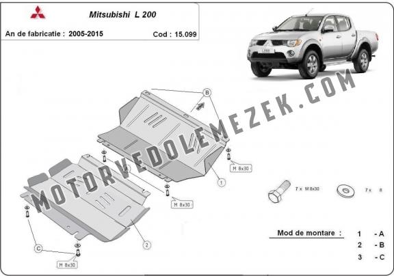 Acél motor, hütő védőlemez Mitsubishi L 200