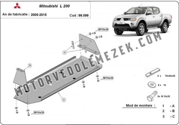Acél üzemanzagtartály védőlemez Mitsubishi L 200