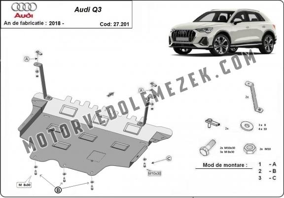 Acél motor, sebességváltó, hűtő, első lökhárító védőlemez Audi Q3