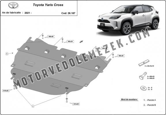 Acél motor, kapcsolószekrény, hütő védőlemez Toyota Yaris Cross