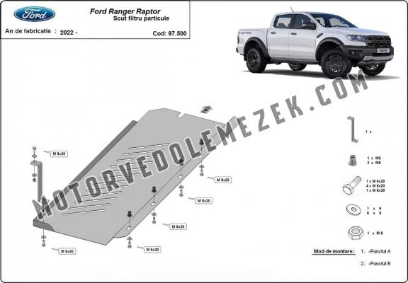 Acél részecskeszürő védőlemez Ford Ranger Raptor