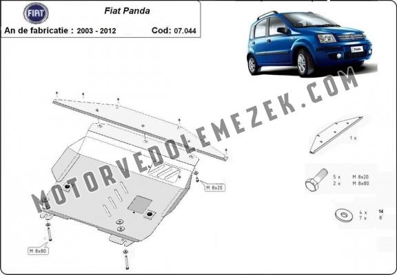 Acél motor, sebbeségváltó, hütő, első lökhárító védőlemez Fiat Panda