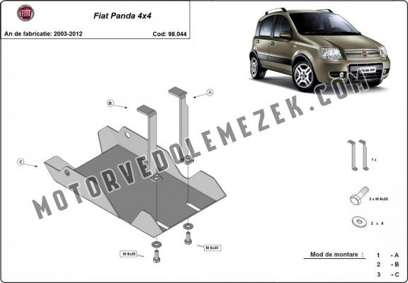 Acél hátsó differenciálmű védőlemez - RWD Fiat Panda 4x4