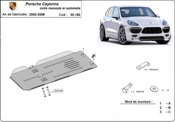 Acél kapcsolószekrény védőlemez Porsche Cayenne