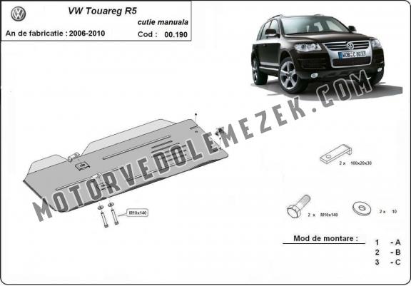 Acél kapcsolószekrény védőlemez VW Touareg R5