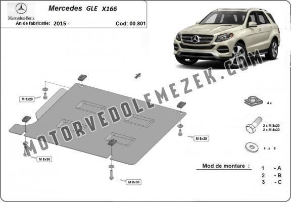 Acél kapcsolószekrény védőlemez Mercedes GLE X166