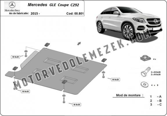 Acél kapcsolószekrény védőlemez Mercedes GLE Coupe C292