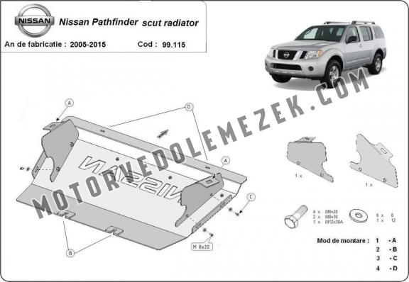 Acél hütő védőlemez Nissan Pathfinder