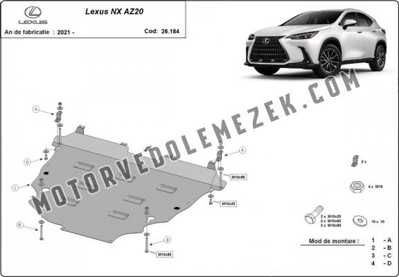 Acél motor, sebbeségváltó, hütő, első lökhárító védőlemez Lexus NX AZ20