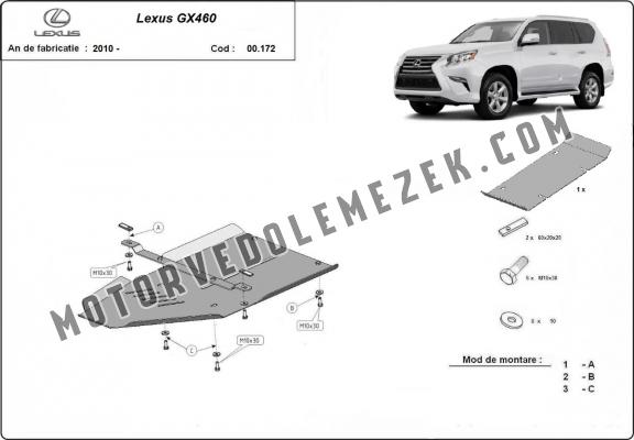 Acél kapcsolószekrény védőlemez Lexus GX460