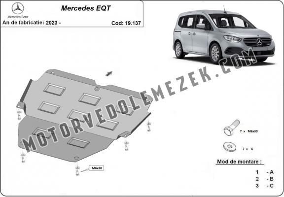 Acél motor, kapcsolószekrény védőlemez Mercedes EQT