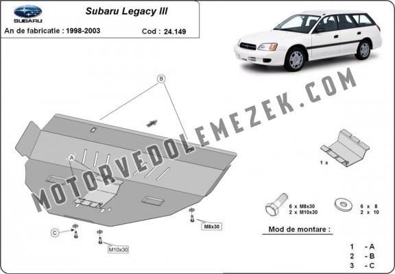Acél motor, kapcsolószekrény, hütő védőlemez Subaru Legacy III