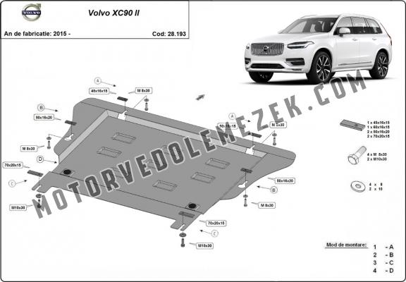 Steel skid plate for Volvo XC90