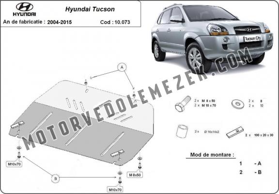 Acél motor, kapcsolószekrény, hütő védőlemez Hyundai Tucson