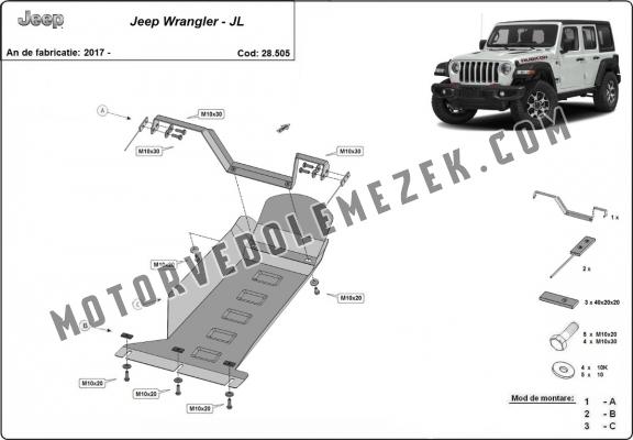 Motor, karter- védő acéllemez Jeep Wrangler