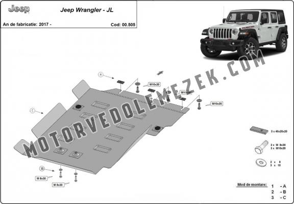 Acél kapcsolószekrény védőlemez Jeep Wrangler