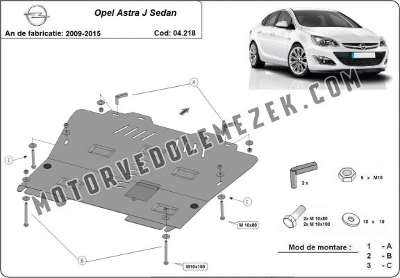 Acél motor, kapcsolószekrény, hütő védőlemez Opel Astra 