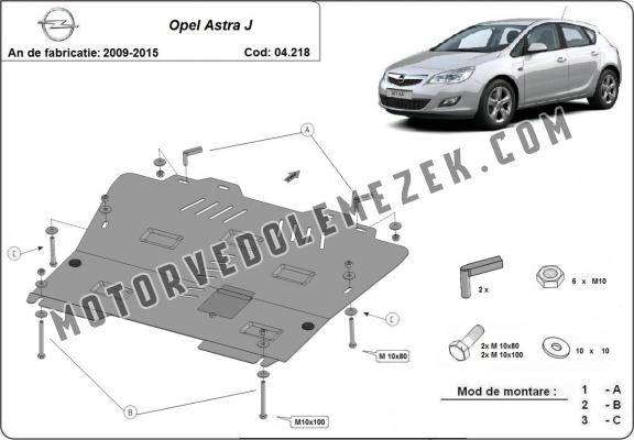 Acél motor, kapcsolószekrény, hütő védőlemez Opel Astra J